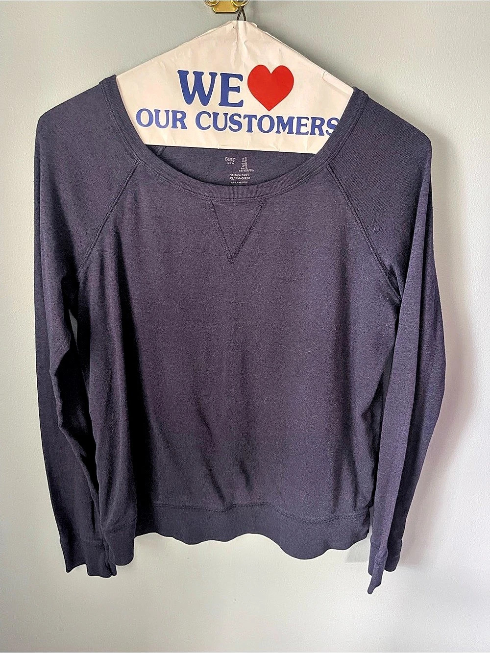 Gap VintageSoft Raglan Sweatshirt Women's Medium Purple